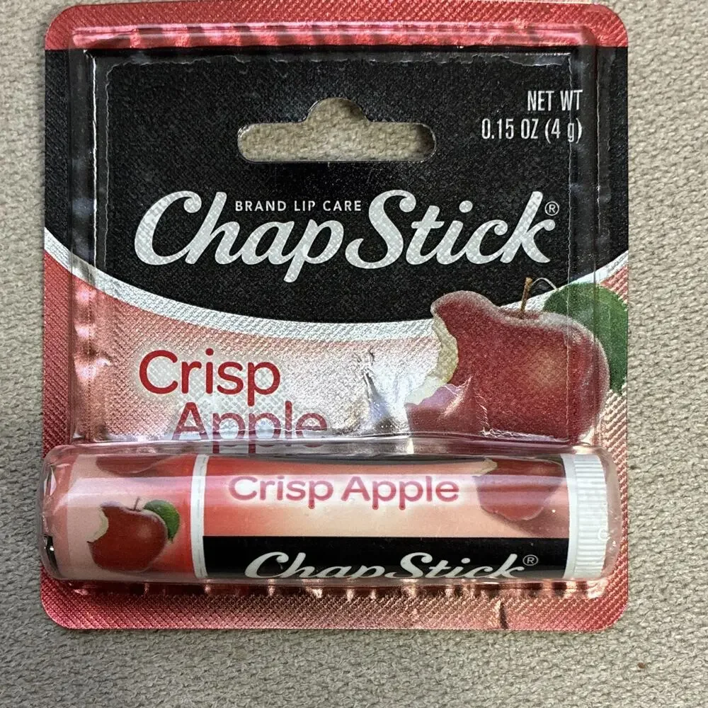 ChapStick Crisp Apple Lip Balm Stick, Paraben-Free, 0.15 oz, Lot of 5